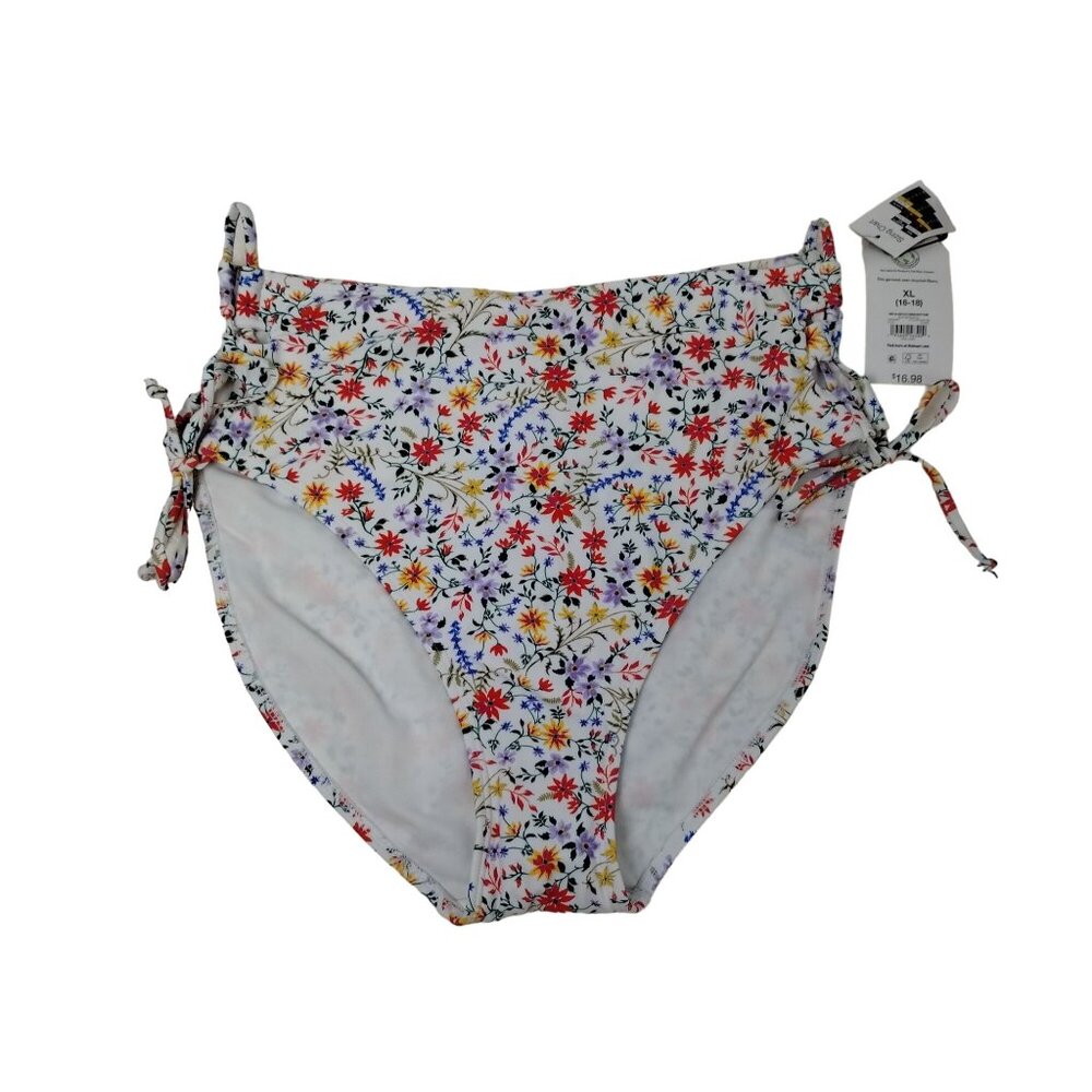 Time and Tru Womens XL Ditsy Botanical Floral High Waist Bikini Bottoms 1X